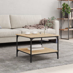 vidaXL - Salontafel - 55x55x40 - cm - bewerkt - hout - sonoma - eikenkleurig