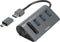 Hama 00200140 - USB Hub met 3x USB 3.2 - Gegevensoverdracht tot 5 Gbps - Aluminium behuizing