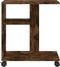 vidaXL - Bijzettafel - met - wieltjes - 50x30x55 - cm - hout - gerookt - eikenkleurig