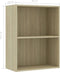 vidaXL - Boekenkast - 2 - schappen - 60x30x76,5 - cm - bewerkt - hout - sonoma - eiken