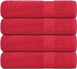vidaXL - Badhanddoeken - 4 - st - 100x150 - cm - 360 - g/m² - 100% - katoen - rood