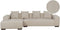 LUNGO - Hoekbank - Beige - Rechterzijde - 285 cm - Corduroy