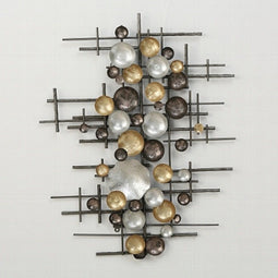Muurdecoratie woonkamer metaal modern 3D 101 cm