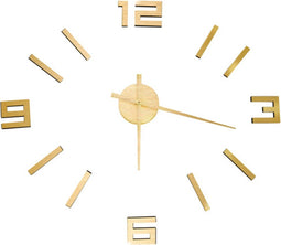 vidaXL - 3D-wandklok - modern - XXL - 100 - cm - goudkleurig