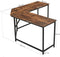 Stijlvolle computertafel - rustiek bruin - 149x149x75 cm - spaanplaat, staal