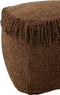 J-Line poef Vierkant Gewoven + Franjes - viscose - bruin