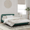 vidaXL - Bedframe - zonder - matras - 140x200 - cm - fluweel - donkergroen