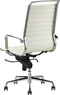 Feel Furniture - Luxe design bureaustoel van 100% rundleer - Hoge rugleuning - Crème