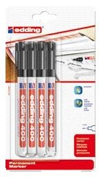 Viltstift edding 400 rond zwart 1mm blister à 4st | 10 stuks