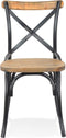 Alterego Ranch - Zwarte Houten Keukenstoel - Verouderde Walnoten Afwerking - 50x47x89cm