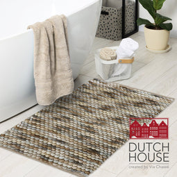 Dutch House Badmat Caorle - Badmat 60x90cm - Brown mixed - Antislip - Badmatten - Anti Slip Douchemat - Badkamer Mat - Snel Absorberend - Snel Drogende Badmat