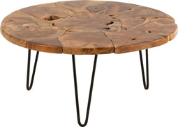 J-Line salontafel Samuel Rond - hout - bruin