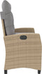 vidaXL - Tuinbankje - verstelbaar - met - kussens - poly - rattan - beige