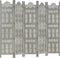 vidaXL - Kamerscherm - 5 - panelen - handgesneden - 200x165 - cm - mangohout - grijs