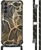 iMoshion Hoesje Geschikt voor Samsung Galaxy S21 Hoesje Met Koord - iMoshion Design Hoesje met Koord - Goud / Zwart / Golden Leaves