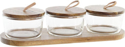 Glazen Voorraadpotjes Hout (31 x 10,5 x 7 cm)