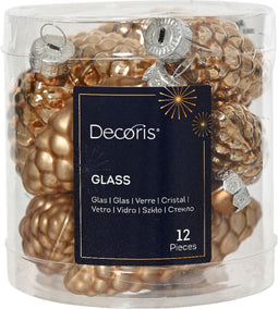 Denappel glas d2.5h6 cm pec.bruin 12st