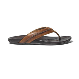 Olukai Mea Ola - Heren leren slippers - Cowboy look - Lichtbruin