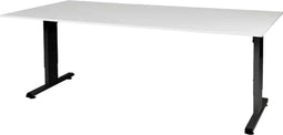 Verstelbaar Bureau - 200x100 wit - zwart frame