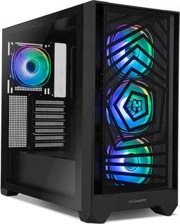 NOX Hummer Plasma - Midi Tower PC - 3x 120 mm ventilatoren - Zwart