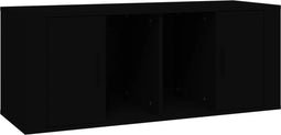 vidaXL - Tv-meubel - 100x35x40 - cm - bewerkt - hout - zwart