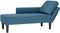 vidaXL - Chaise - longue - met - kussen - en - rechterarmleuning - fluweel - blauw
