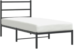 vidaXL - Bedframe - met - hoofdbord - metaal - zwart - 90x190 - cm