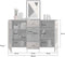 Furnilux Freno - Dressoir - Praktische indeling - Grijs Eiken 40x160x90cm