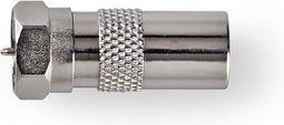 Nedis Satelliet- en Antenne-Adapter - F-Male - IEC (Coax) Male - Vernikkeld - 75 Ohm - Recht - Metaal - Zilver - 10 Stuks - Envelop