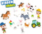 SES - Raamstickers Boerderij - 26 stickers - herbruikbaar door bijgevoegde plakkaart - ideaal voor lange autoritten of andere ramen