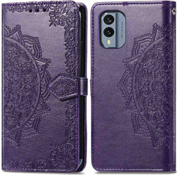 iMoshion Hoesje Geschikt voor Nokia X30 Hoesje Met Pasjeshouder - iMoshion Mandala Bookcase - Paars