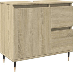 vidaXL - Wastafelkast - 65x33x60 - cm - bewerkt - hout - sonoma - eikenkleurig