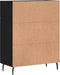 vidaXL - Dressoir - 69,5x34x90 - cm - bewerkt - hout - zwart