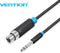 Vention XLR naar Jack 6.35 mm - Audio Kabel 3 m - Nickel-Plated - Zwart