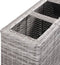 vidaXL - Plantenbak - verhoogd - met - 4 - potten - 80x22x79 - cm - poly - rattan - bruin