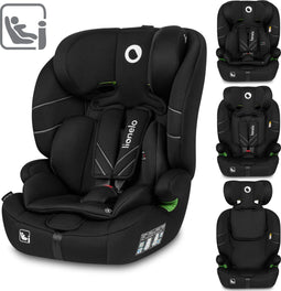Lionelo Levi One i-Size - Autostoeltje Groep 0+ en 1 - Hoofdsteun Memory Foam - Versterkte zijbescherming - Zwart