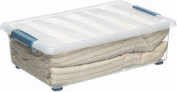 Multi-functionele Kist Domopak Living Katla Met wieltjes Met handvatten Transparant 28 L (59 x 39 x 18,5 cm)