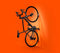 Clug Roadie Fiets Clip voor de muur - Wit/Oranje