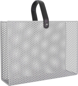 Present Time Perky Mesh - Tijdschriftenrek - Modern design met handvat - Grijs 30x33x9cm