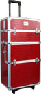 Veronica NAIL-PRODUCTS Aluminium Trolley 3 in 1 - Professionele Nagel Koffer - Croco Rood