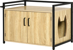 PawHut D31-053 - Kattenbak gesloten - Magnetisch deurtje - Naturholz