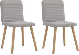 vidaXL - Eetkamerstoelen - 2 - st - stof - wolk - grijs
