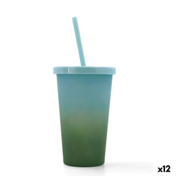 Quid Quidate - Beker met Rietje - 475 ml - Groen (12 Stuks)