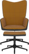 vidaXL Relaxstoel met voetenbank fluweel en PVC bruin