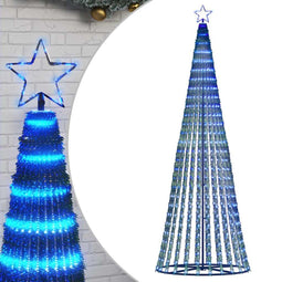 vidaXL - LED-kerstboom - 475 - LEDs - 247 - cm - blauw