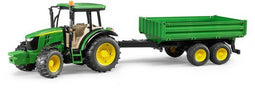 Bruder 2108 John Deere 5115 M - Tractor 1:16 - Kieptrailer - Groen Zwart Geel