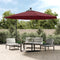 vidaXL - Zweefparasol - met - LED-verlichting - 350 - cm - bordeauxrood