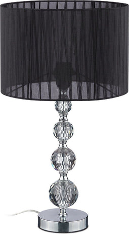 Merkloos - Tafellamp - Ronde nachtkastlamp - 54 x 29,5 cm - Kristal - Zwart