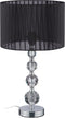 Merkloos - Tafellamp - Ronde nachtkastlamp - 54 x 29,5 cm - Kristal - Zwart