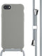 iMoshion Hoesje Geschikt voor iPhone 7 / 8 / SE (2020) / SE (2022) Hoesje Met Koord - iMoshion Siliconen hoesje met koord - Grijs